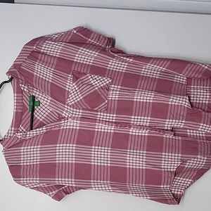 Short sleeve tie front blouse